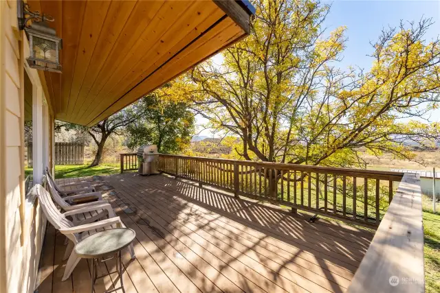 A beautiful deck is perfect for BBQs and morning coffee.