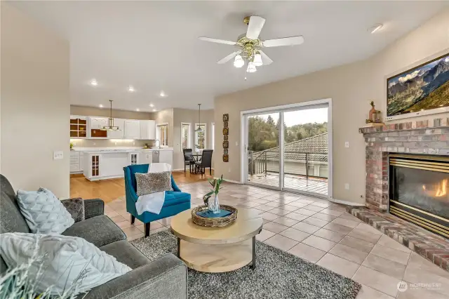 Family room with gas fireplace