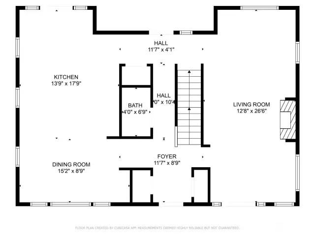 Main floor plan - dimensions are approximate