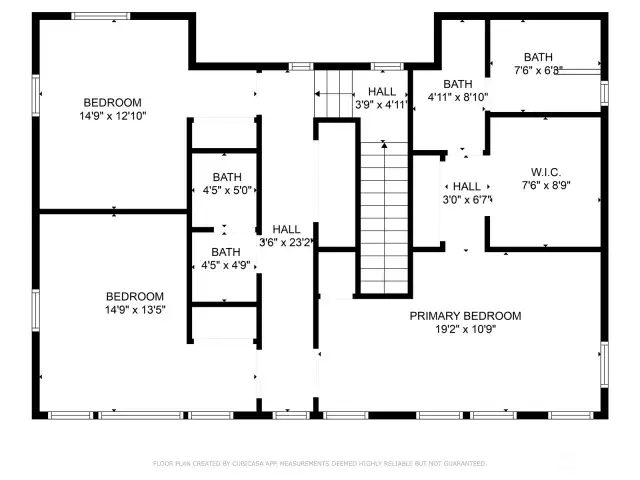 Upper floor plan - dimensions are approximate