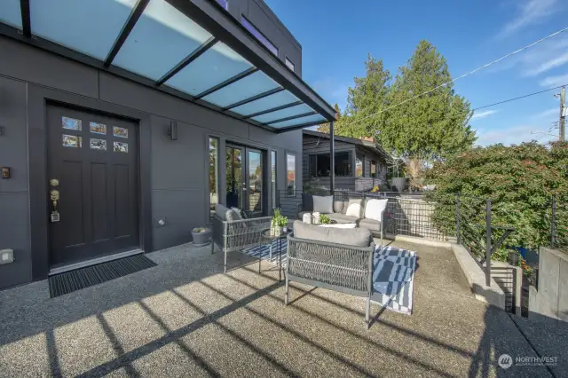 Front patio - main entry door and French doors from the living room area.