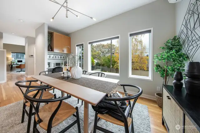 The dining room is one of the first things you see - a truly welcoming space with great light and ambiance.