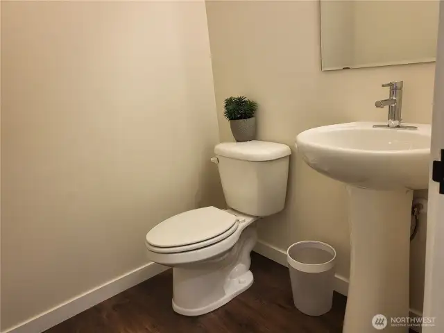 half bath on kitchen, living and dining level