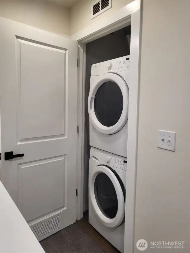 Laundry closet on top floor