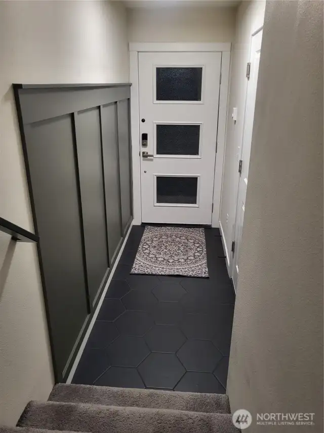 Interior of entry door