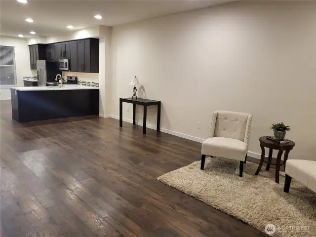 living, dining, and kitchen