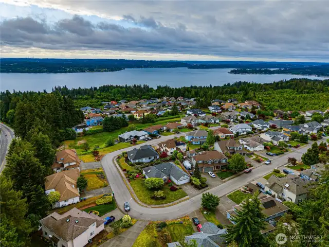 This is a better view of Dyes Inlet than the one we had before. It's taken from a higher position, so you can see more of the area. The picture quality is also better, so you can see more details.