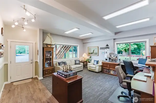 Located inside the main shop, this private office space is perfect for working from home, managing a business, or simply staying organized.