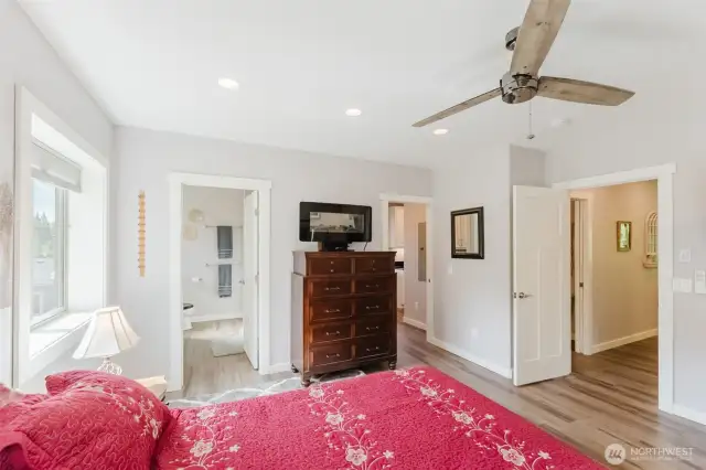 Comfortable and private, this bedroom offers a peaceful place to relax at the end of the day.