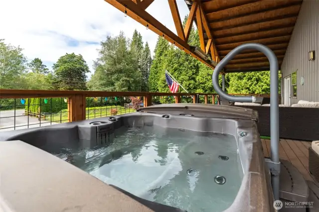 Unwind after a long day in this private hot tub.