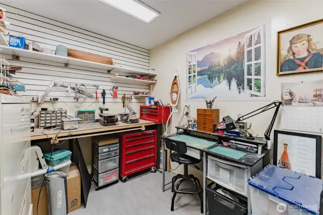 Tucked off the back of the rec room, this bonus space is perfect for crafting, creating, or storing your favorite gear.