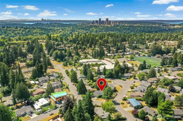 Set in beautiful Conifer Crest, you're just steps from Lake Hills Elementary School. Odle Middle School and Sammamish High are also conveniently close by, and the QFC with its Starbucks on SE 16th at the top of Kamber Road.