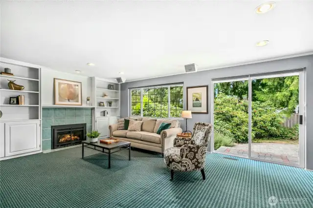 Relax in your family room, which also opens to the garden. The gas fireplace will warm you all winter long.
