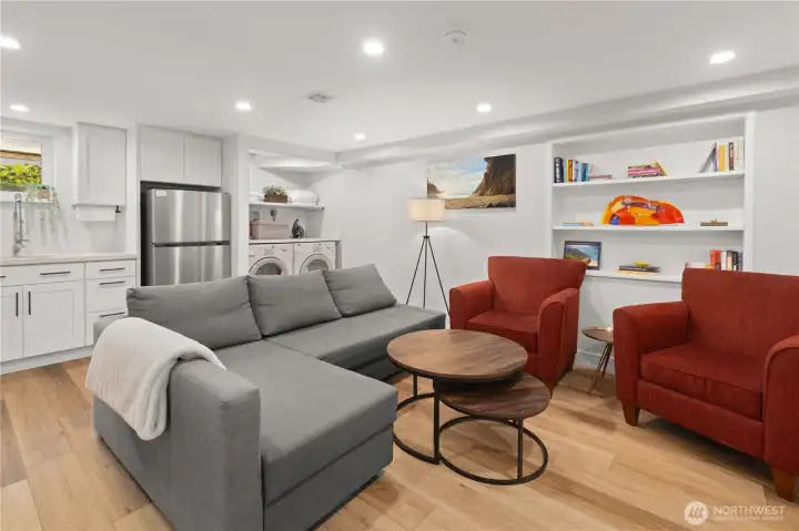 Rec room and kitchenette on lower level