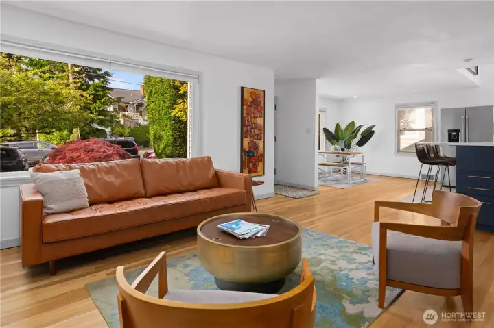 Living room and garden view on main level