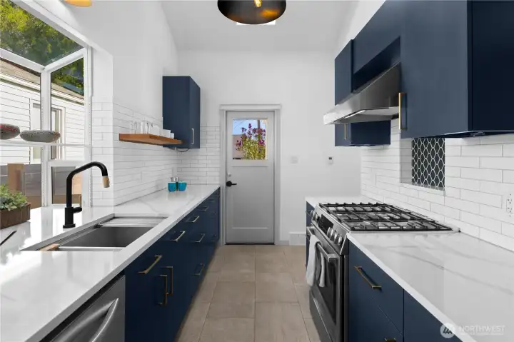 Kitchen and deck entrance on main floor