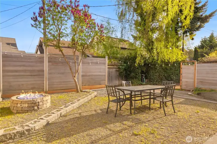 Yard, patio, and firepit plumbed with natural gas