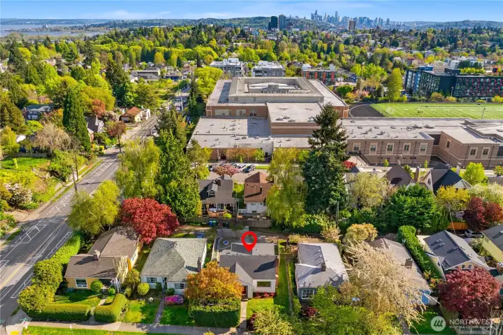 South facing view of home and Roosevelt high