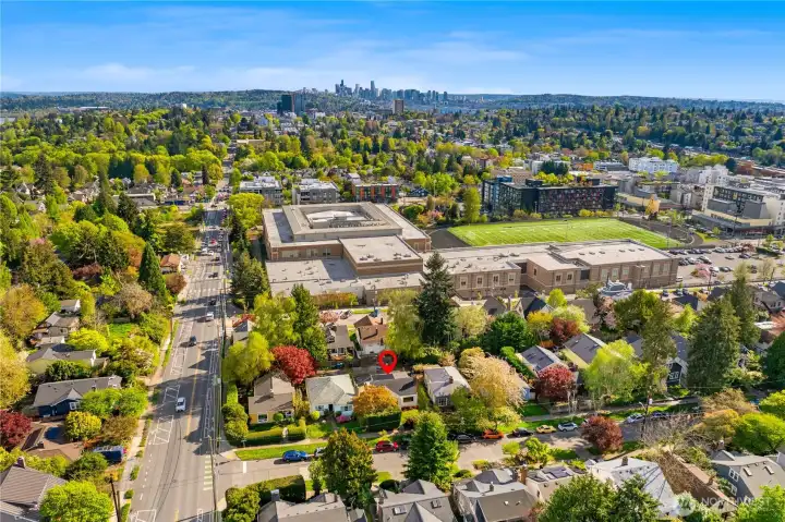South high angle view of  home