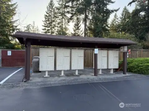 mail boxes  in the front entry way