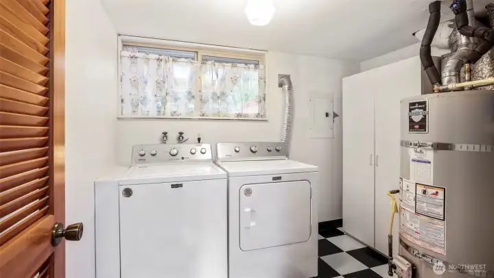Spacious utility room with ample storage to keep everything organized and functional.