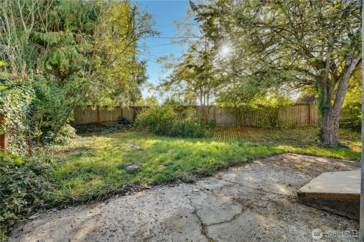Fully fenced back yard