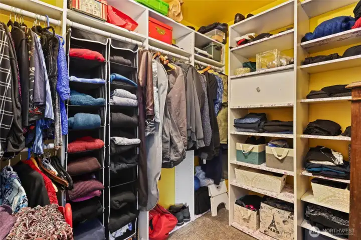 Large walk in closet in primary bedroom.