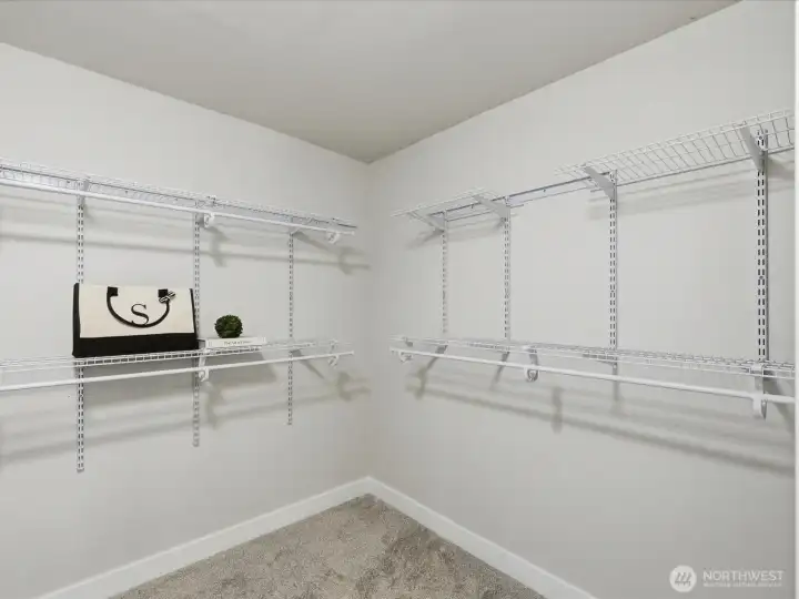 Generous sized Primary closet