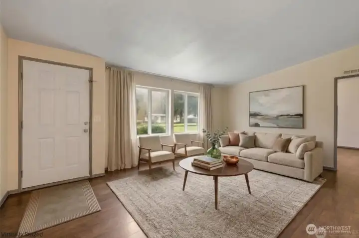 Virtually staged living room Virtually staged living room