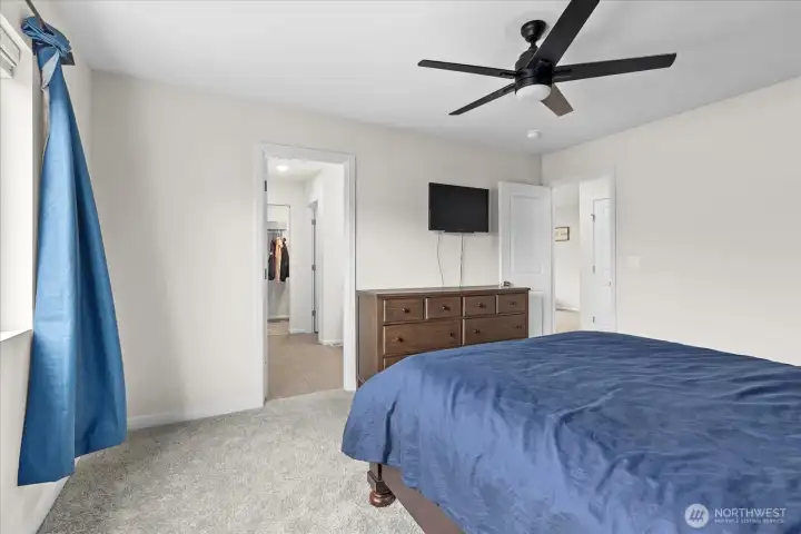Primary bedroom with attached full bath.