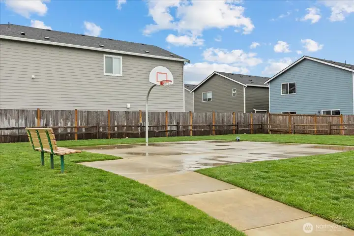 Athletic court located near house.