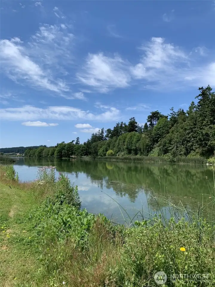 This is the Admiral's Cove lake. Peaceful!  No motors allowed.
