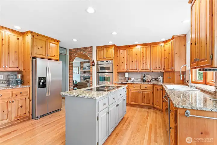 Wall oven & micro allow more counter & cabinet space.
