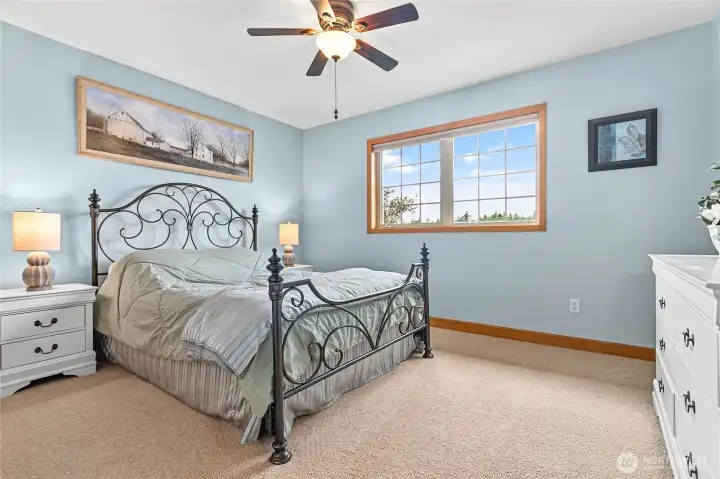 4th and final upstairs bedroom. All bedrooms have ceiling fans