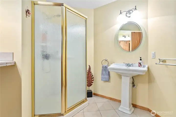 3/4 bath in basement (was not remodeled in 2021 ;)