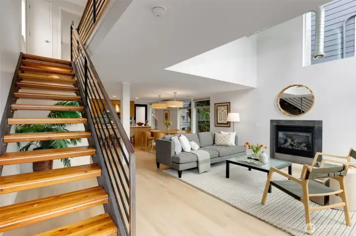 The inviting entry offers an immediate sense of openness and highlights the special design touches found throughout the home.