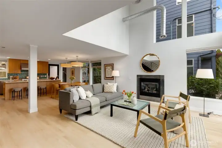Experience the warmth and openness of atrium ceilings and walls of windows