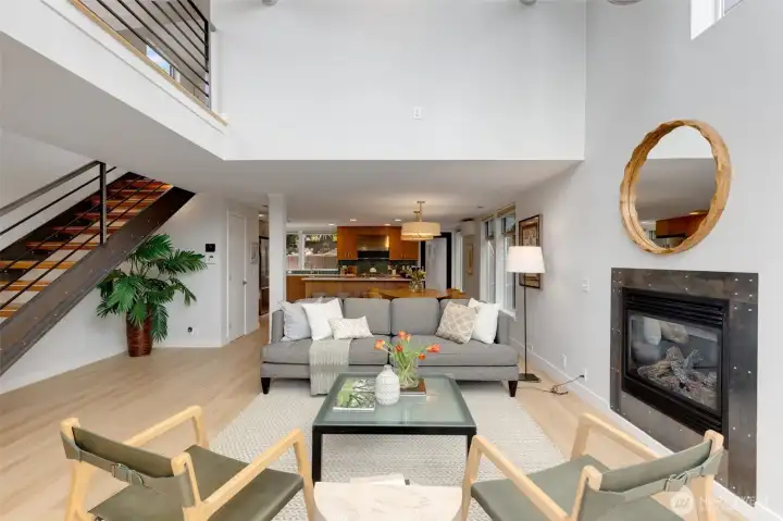 The home's open floor plan offers effortless flow between the main living spaces, ideal for both everyday living as well as entertaining