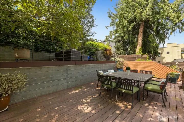 Lower deck - one of two generously sized decks, perfect for relaxing or hosting