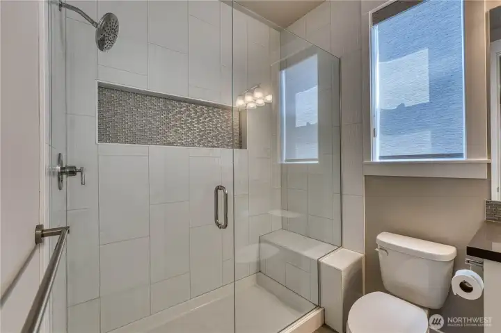 Large walk-in shower on main level