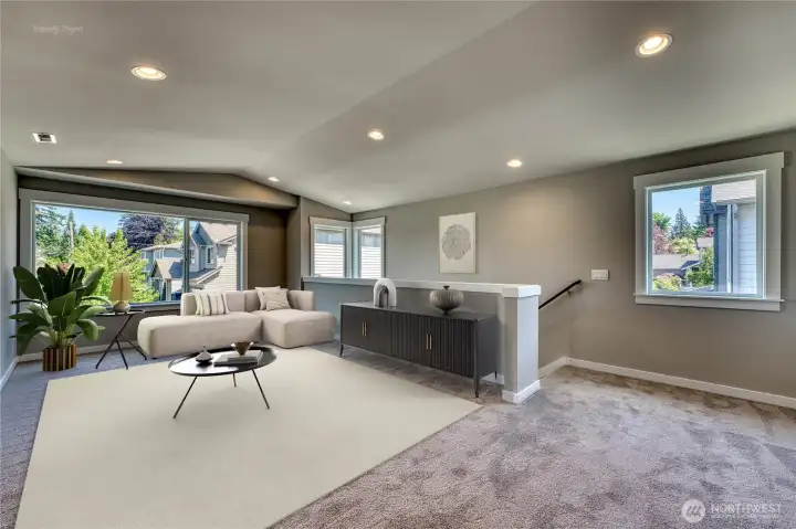 Virtually staged upstairs Loft area