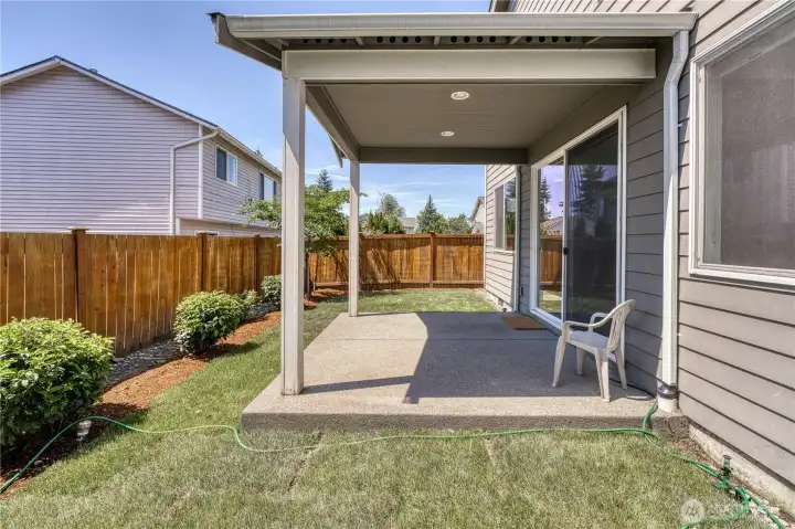 covered back patio for year round BBQ's