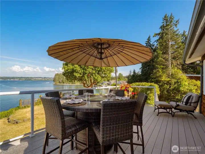 Watch the boats and orcas glide by.