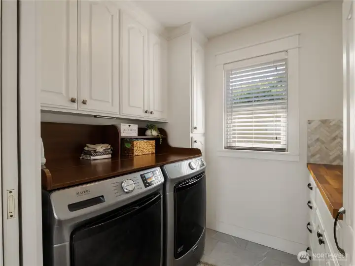 Full size washer and dryer on the main level.
