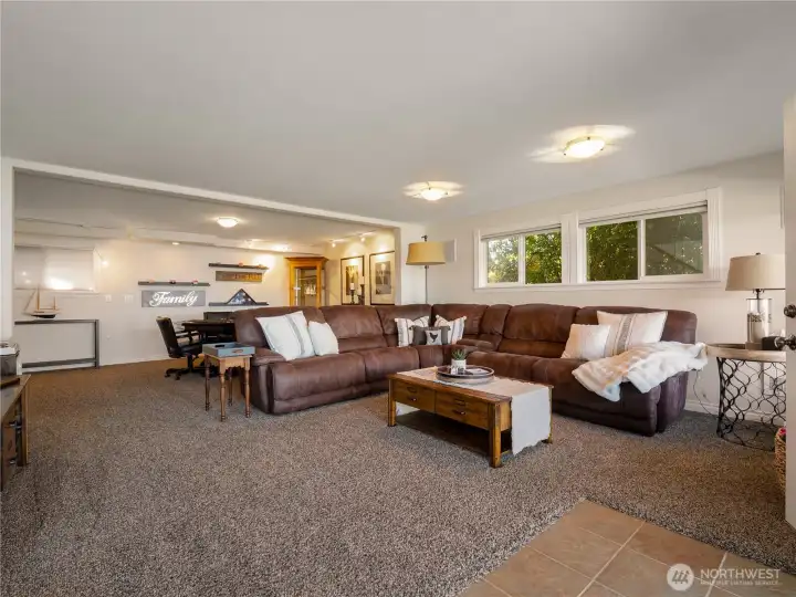 On the lower level you can enjoy watching tv, play games, add a pool table or; again, watch out the window at the view.