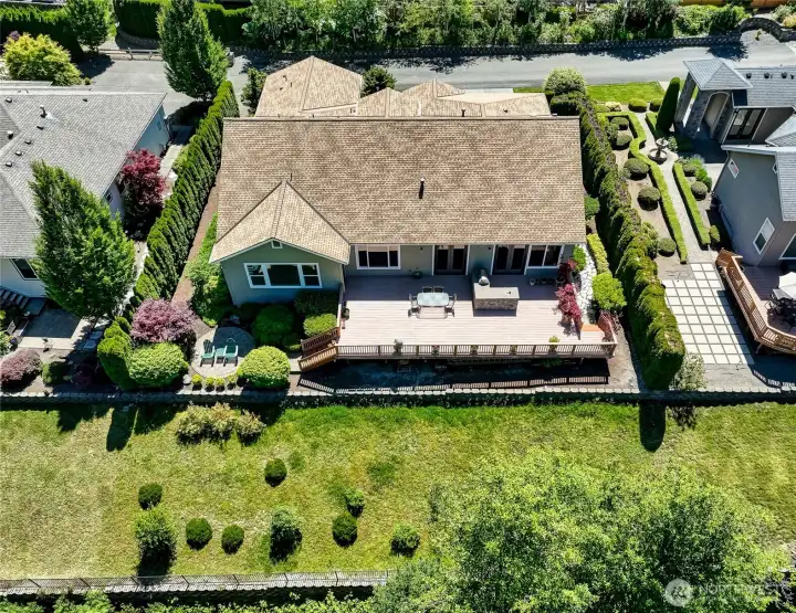 There is so much room between the homes on this lane and the landscaping creates a perfectly private home and lot.