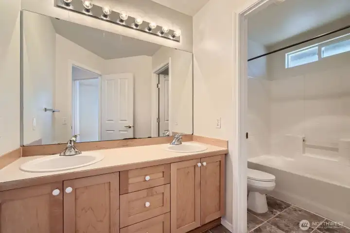 Upper Bathroom with double vanity