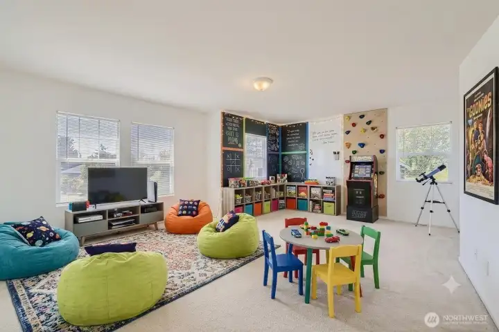 AI Staged Upper Bedroom 4/Bonus Room