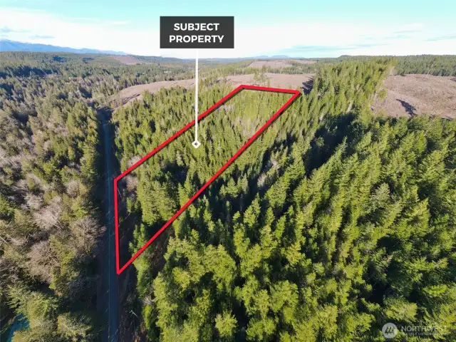 Overhead view with approximate boundaries in red.