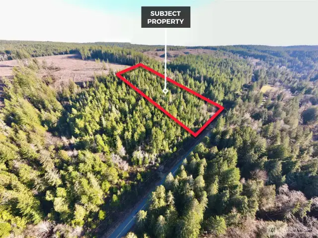 Overhead view with approximate boundaries in red.